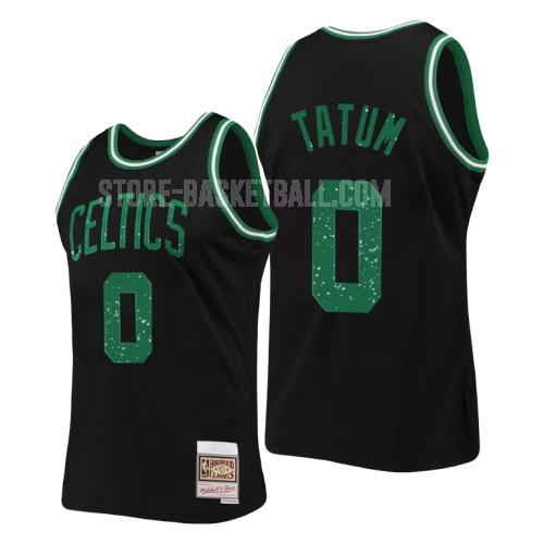 boston celtics jayson tatum 0 black rings collection men's replica jersey