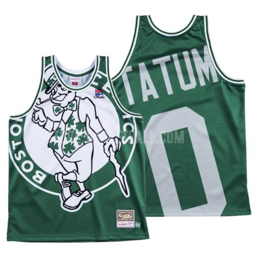 boston celtics jayson tatum 0 green big face men's replica jersey