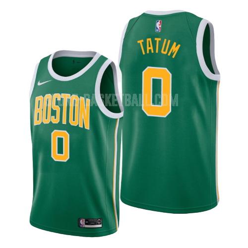 boston celtics jayson tatum 0 green earned edition men's replica jersey
