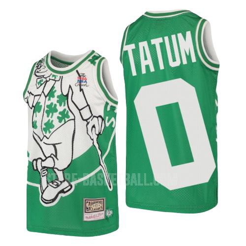boston celtics jayson tatum 0 green hardwood classics big face youth replica jersey