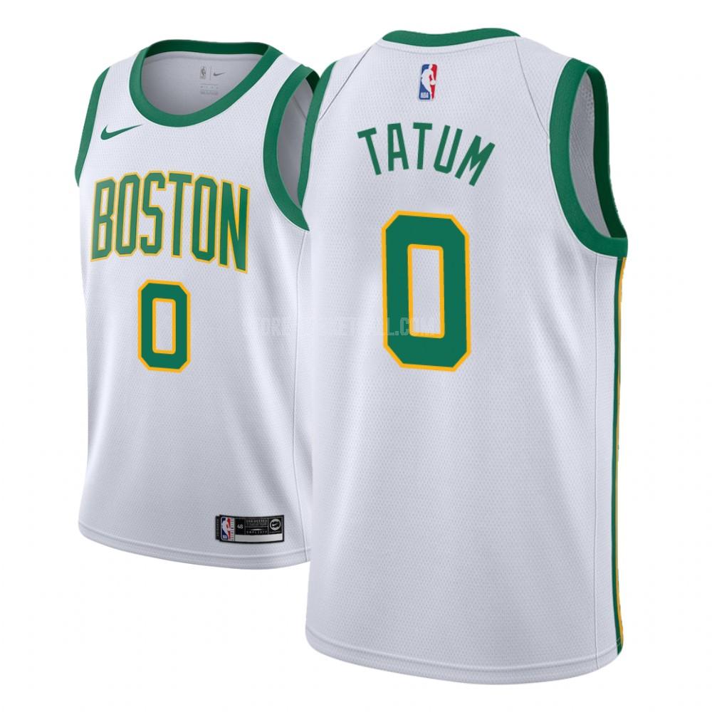 boston celtics jayson tatum 0 white city edition men's replica jersey