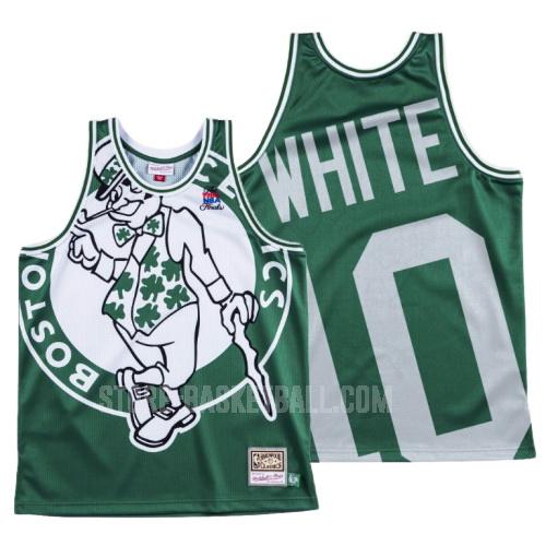 boston celtics jo jo white 10 white green big face men's replica jersey