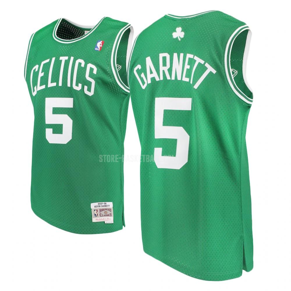 boston celtics kevin garnett 5 green hardwood classics men's replica jersey