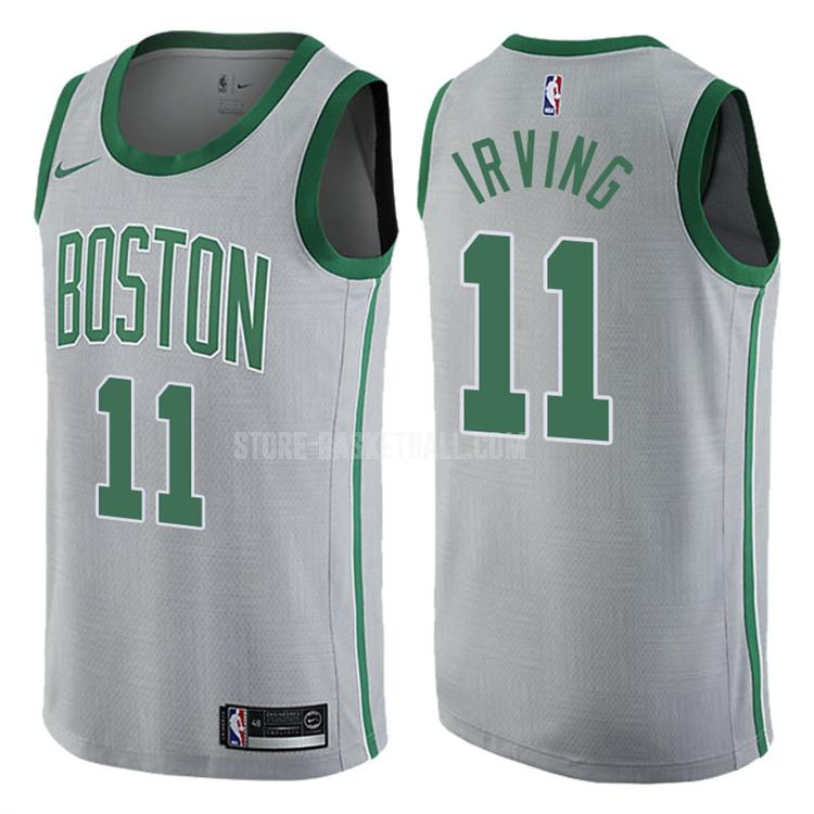 boston celtics kyrie irving 11 gray city edition men's replica jersey