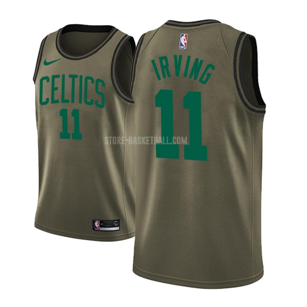 boston celtics kyrie irving 11 military green fashion edition men's replica jersey