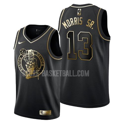 boston celtics marcus morris 13 black golden edition men's replica jersey