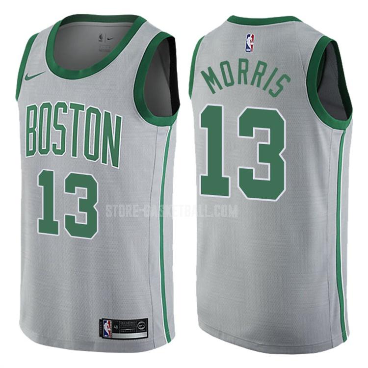 boston celtics marcus morris 13 gray city edition men's replica jersey