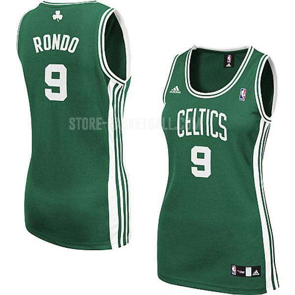 boston celtics rajon rondo 9 green swingman women's replica jersey