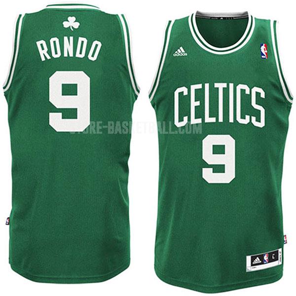 boston celtics rajon rondo 9 green white number men's replica jersey