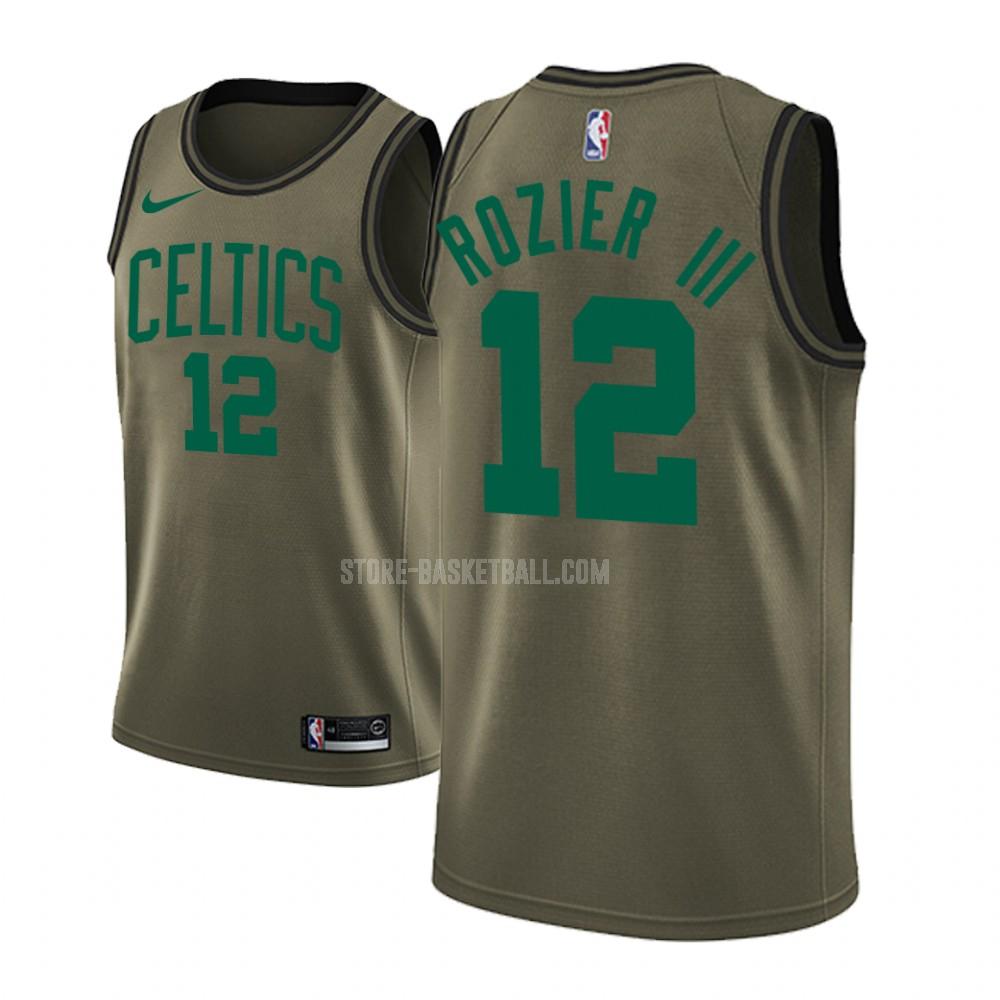 boston celtics terry rozier 12 military green fashion edition men's replica jersey