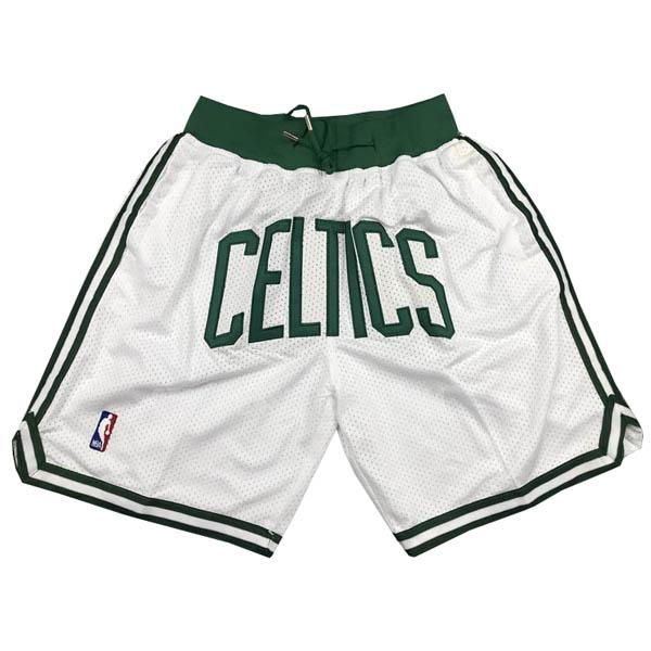 boston celtics white just don pocket nba shorts