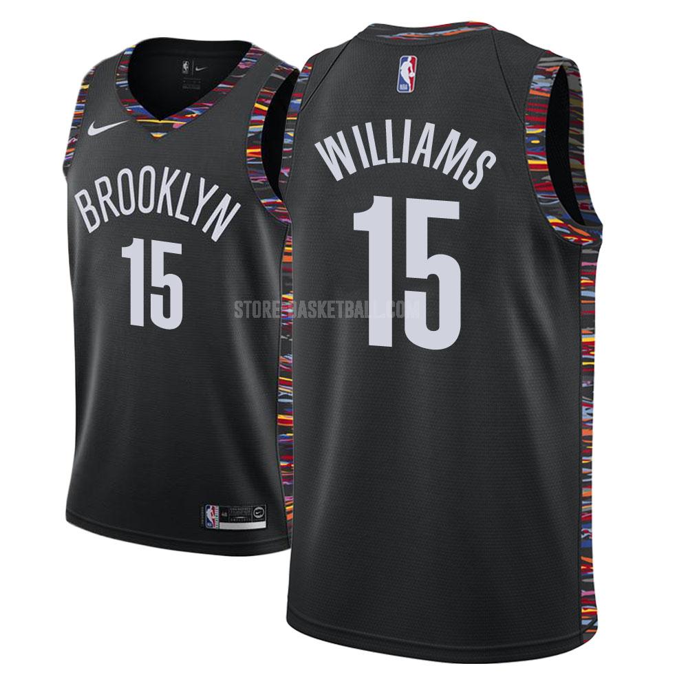 brooklyn nets alan williams 15 black city edition men's replica jersey