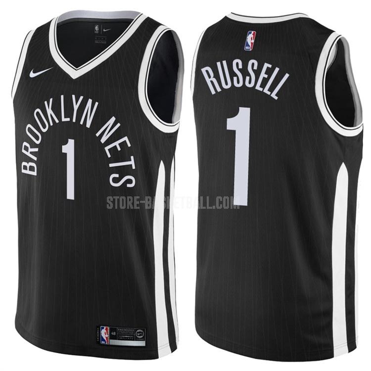 brooklyn nets d'angelo russell 1 black city edition men's replica jersey
