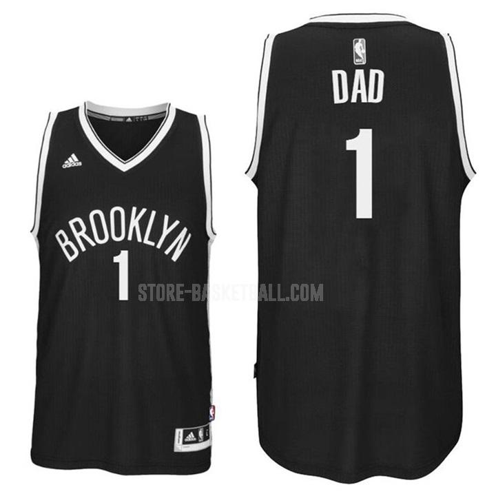 brooklyn nets dad 1 black fathers day men's replica jersey