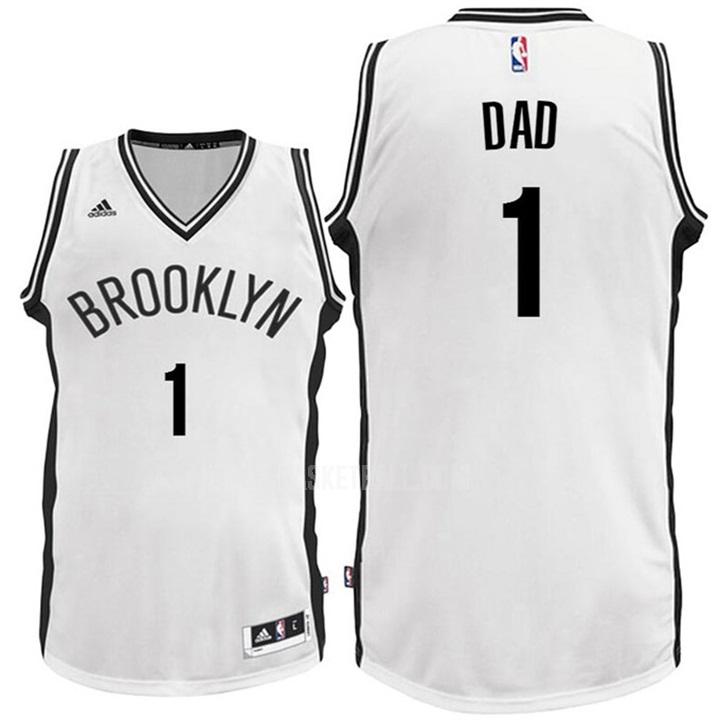 brooklyn nets dad 1 white fathers day men's replica jersey