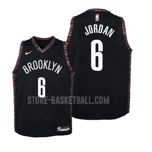 brooklyn nets deandre jordan 6 black city edition youth replica jersey