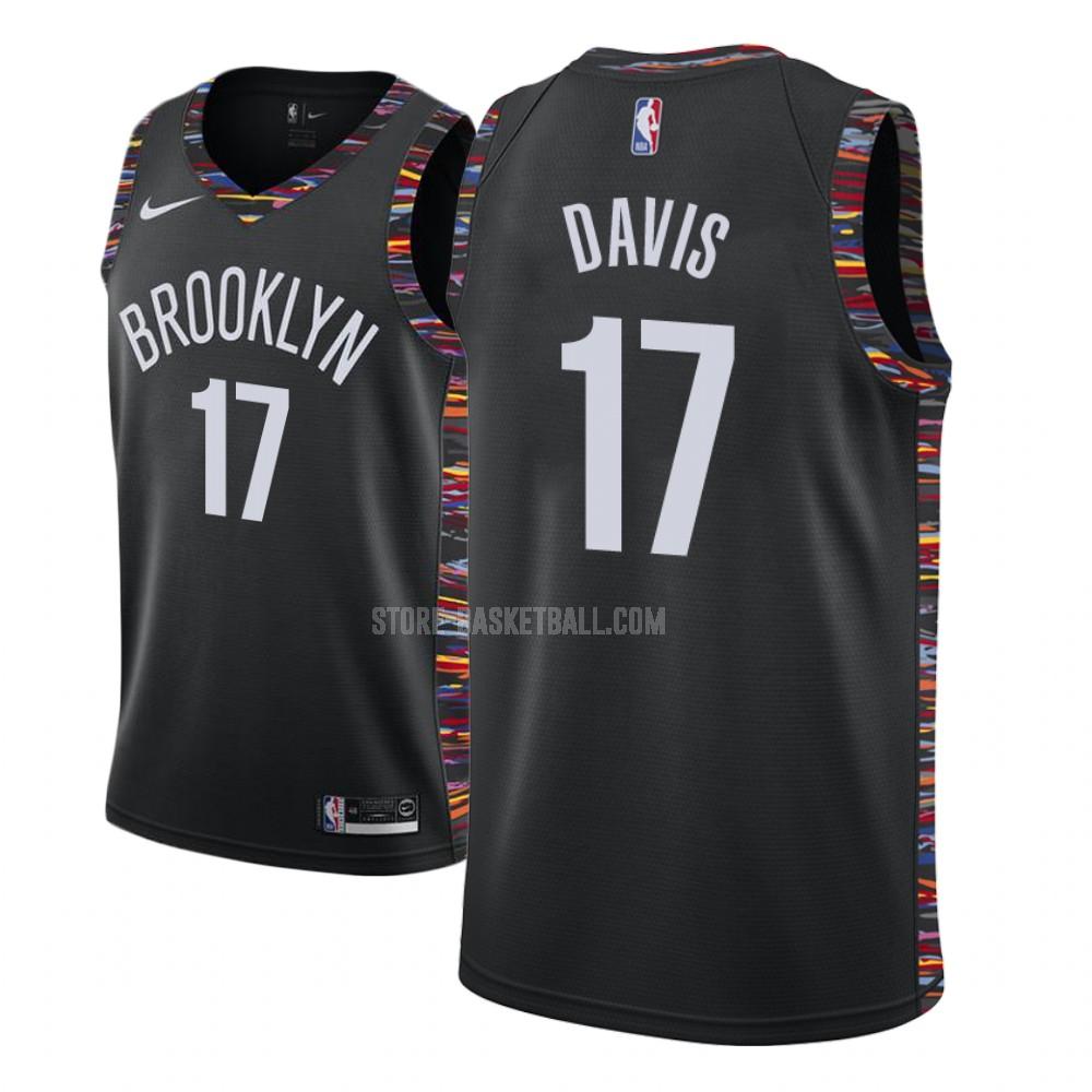 brooklyn nets ed davis 17 black city edition youth replica jersey