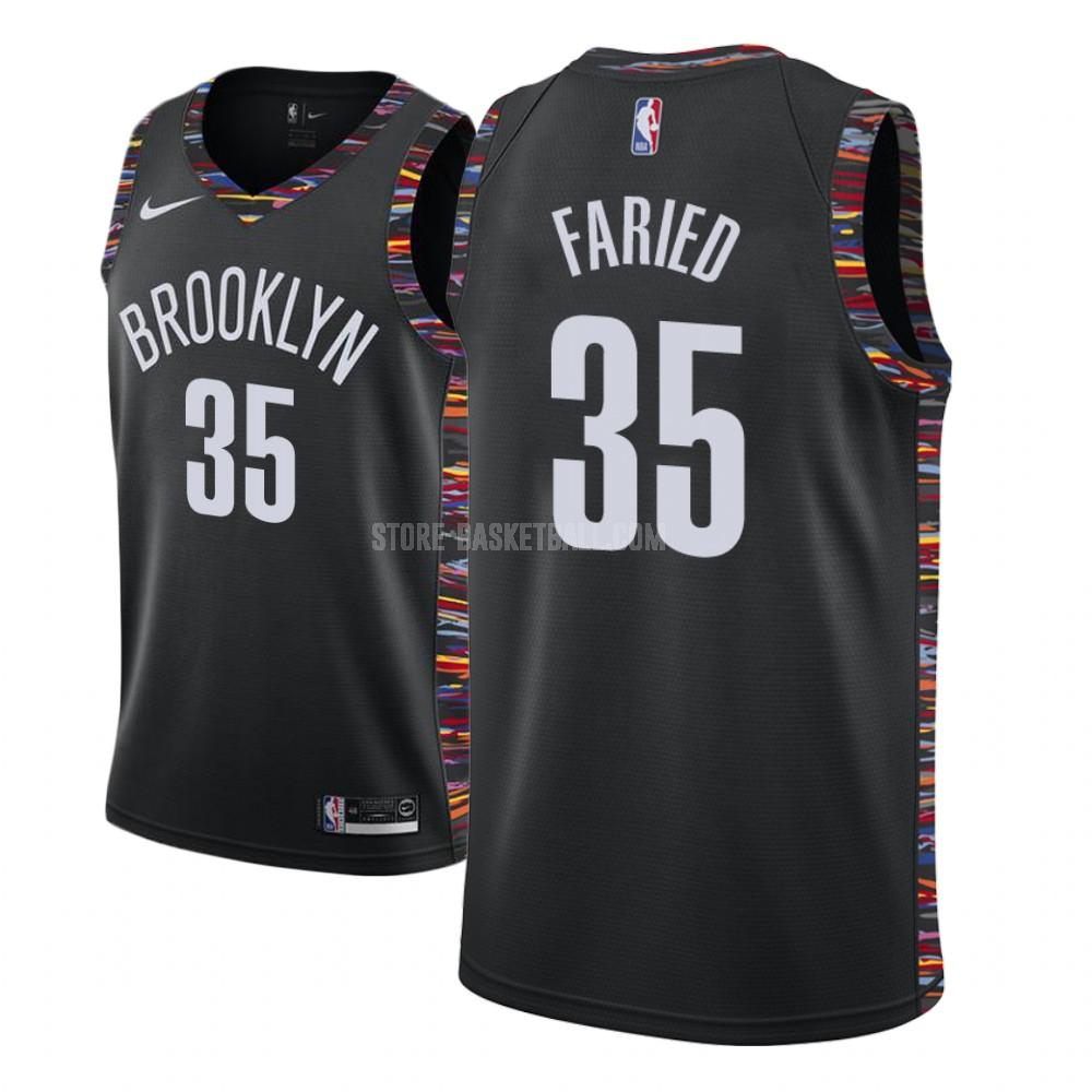 brooklyn nets kenneth faried 35 black city edition youth replica jersey