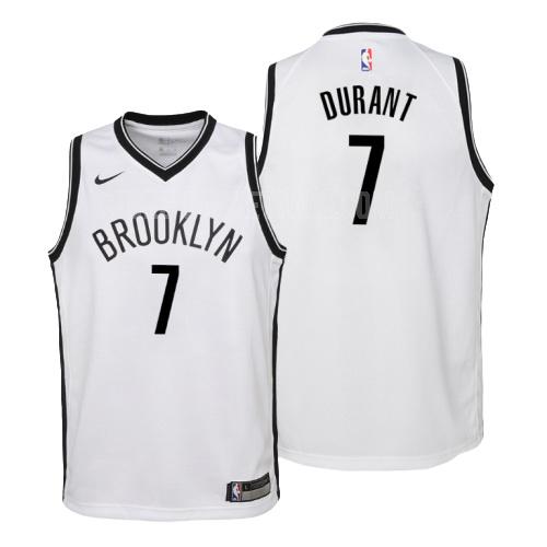 brooklyn nets kevin durant 7 white association youth replica jersey