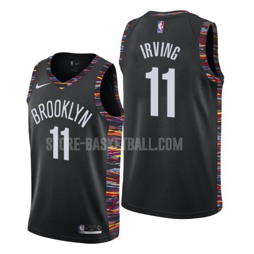 brooklyn nets kyrie irving 11 black city edition men's replica jersey
