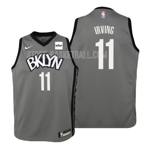 brooklyn nets kyrie irving 11 gray statement youth replica jersey