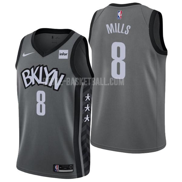 brooklyn nets patty mills 8 grey statement edition men's replica jersey