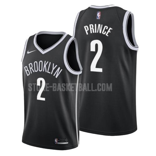 brooklyn nets taurean prince 2 black icon men's replica jersey