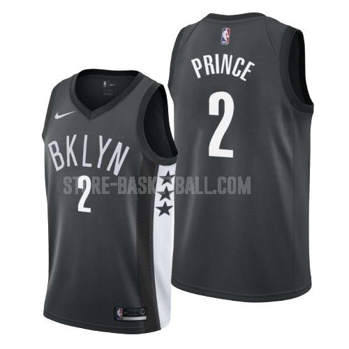 brooklyn nets taurean prince 2 black statement men's replica jersey