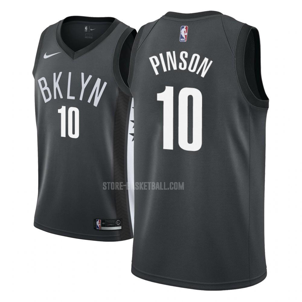 brooklyn nets theo pinson 10 gray statement men's replica jersey