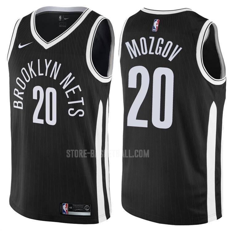 brooklyn nets timofey mozgov 20 black city edition men's replica jersey