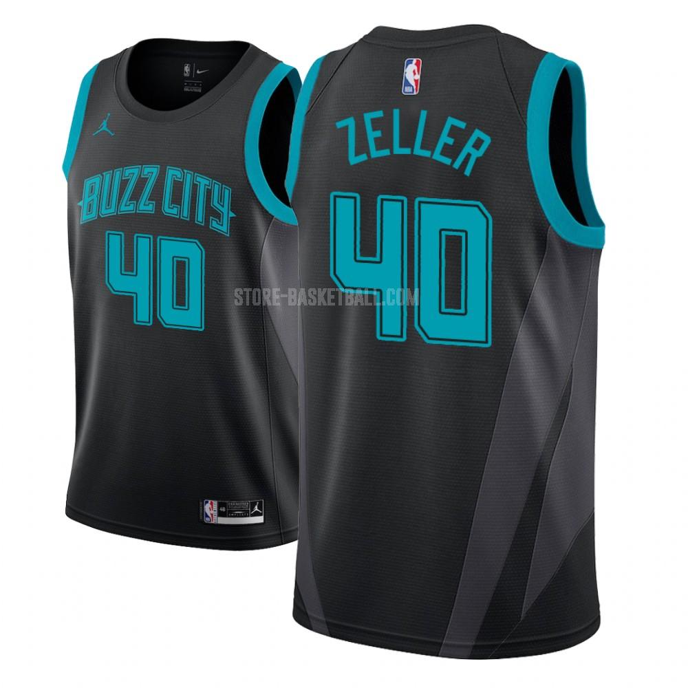 charlotte hornets cody zeller 40 black city edition youth replica jersey