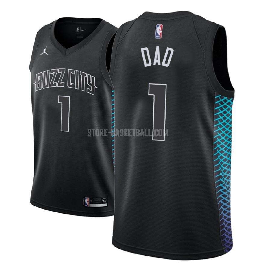 charlotte hornets dad 1 black fathers day men's replica jersey