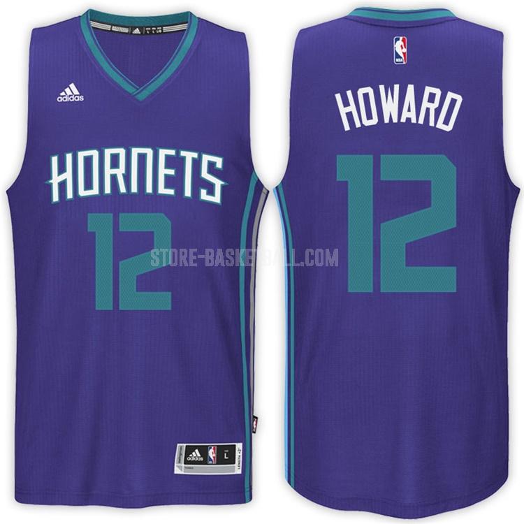 charlotte hornets dwight howard 12 purple road men's replica jersey