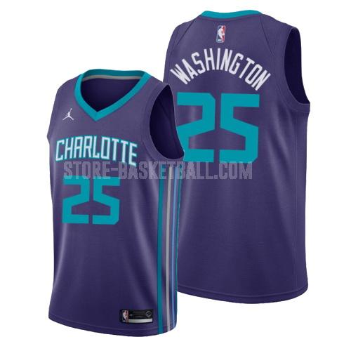 charlotte hornets pj washington 25 purple statement men's replica jersey