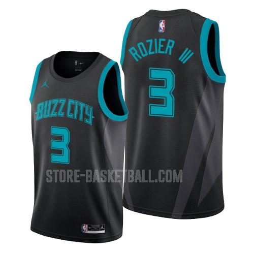 charlotte hornets terry rozier 3 black city edition men's replica jersey