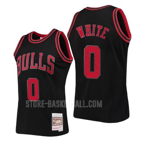 chicago bulls coby white 0 black rings collection men's replica jersey
