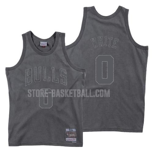 chicago bulls coby white 0 black washed out men's replica jersey