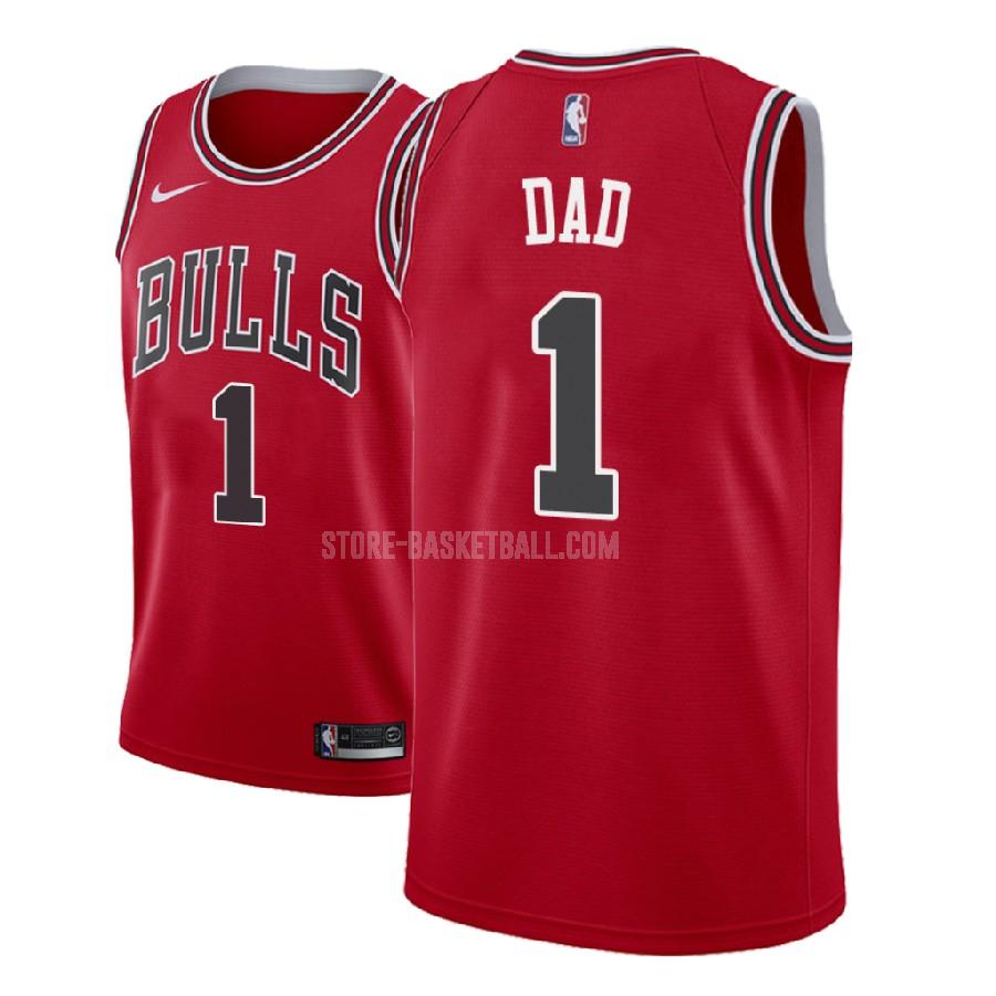 chicago bulls dad 1 red fathers day men's replica jersey
