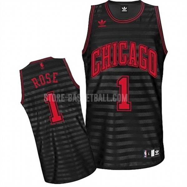chicago bulls derrick rose 1 black groove fashion men's replica jersey