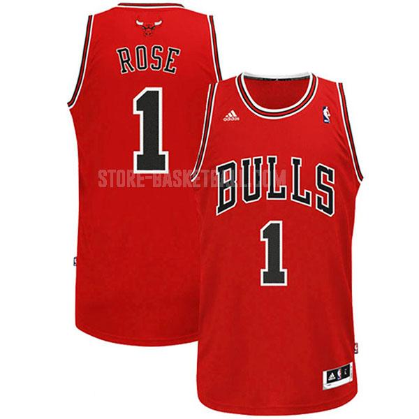 chicago bulls derrick rose 1 red classic edition men's replica jersey