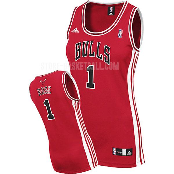 chicago bulls derrick rose 1 red classic edition women's replica jersey