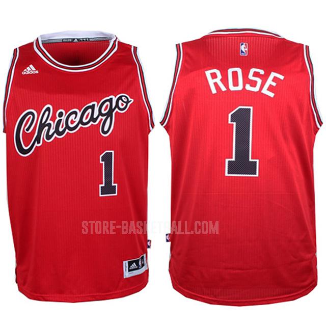chicago bulls derrick rose 1 red hardwood classics men's replica jersey