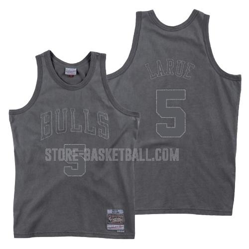 chicago bulls rusty larue 5 gray washed out men's replica jersey