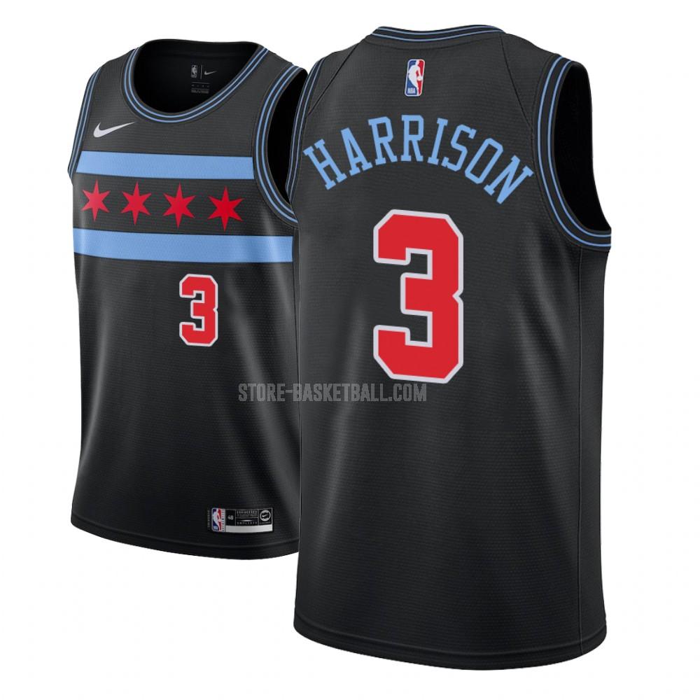 chicago bulls shaquille harrison 3 black city edition youth replica jersey