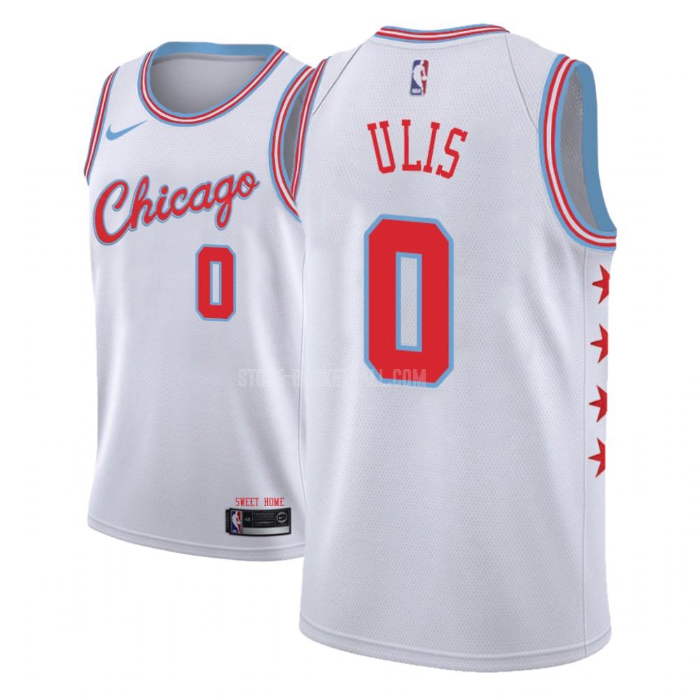 chicago bulls tyler ulis 0 white city edition men's replica jersey