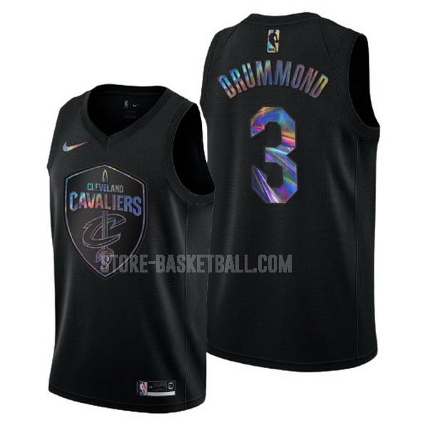 cleveland cavaliers andre drummond 3 black logo holographic men's replica jersey