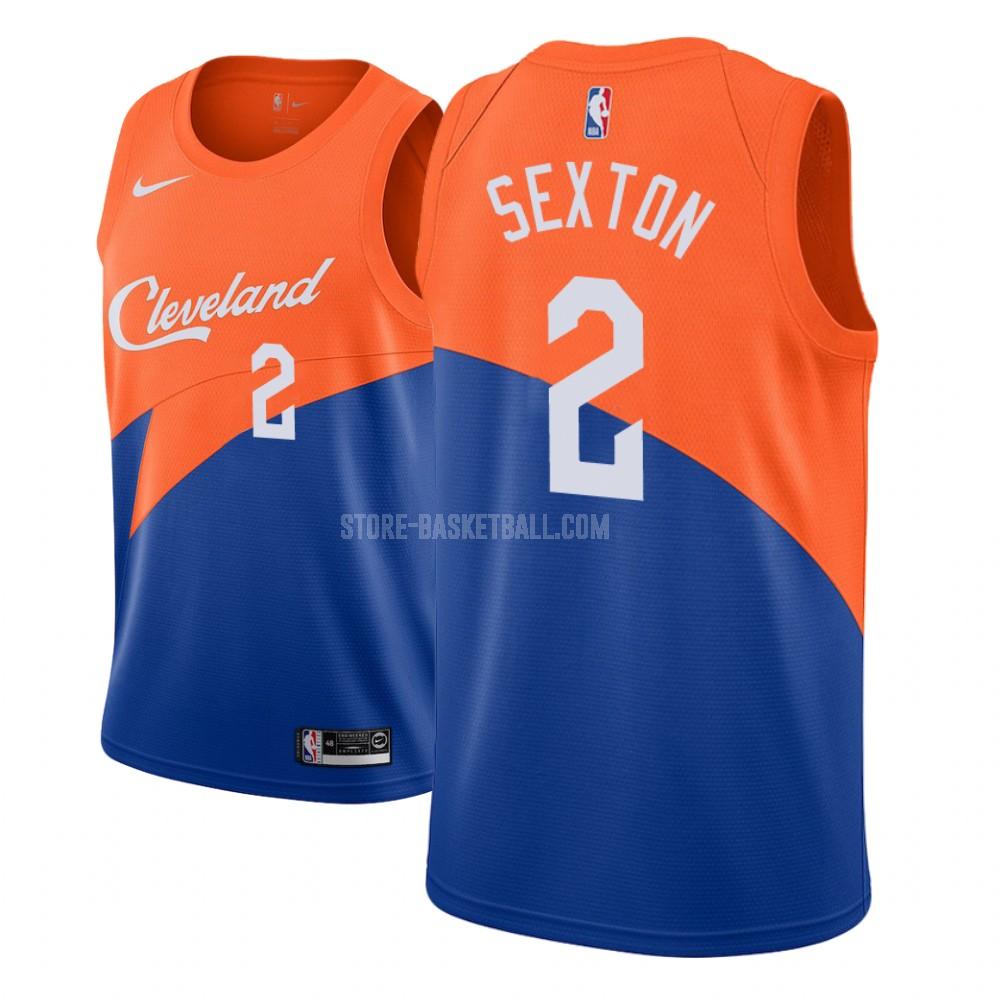cleveland cavaliers collin sexton 2 blue city edition men's replica jersey