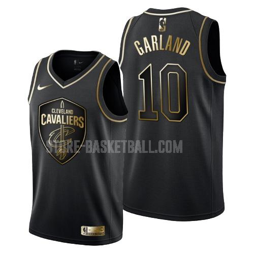 cleveland cavaliers darius garland 10 black golden edition men's replica jersey