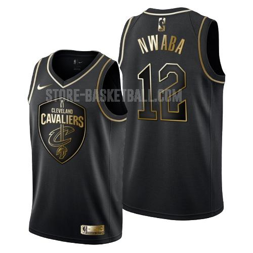 cleveland cavaliers david nwaba 12 black golden edition men's replica jersey