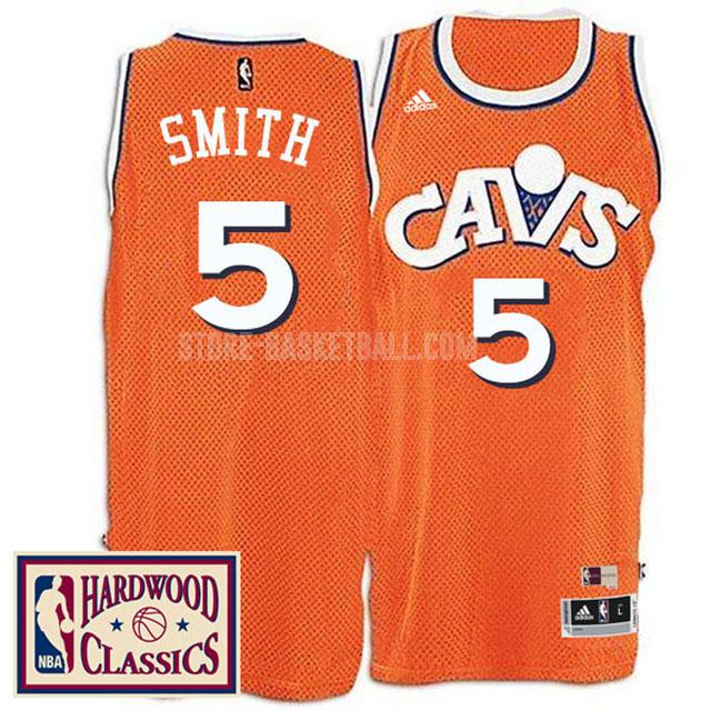 cleveland cavaliers jr smith 5 orange hardwood classics men's replica jersey